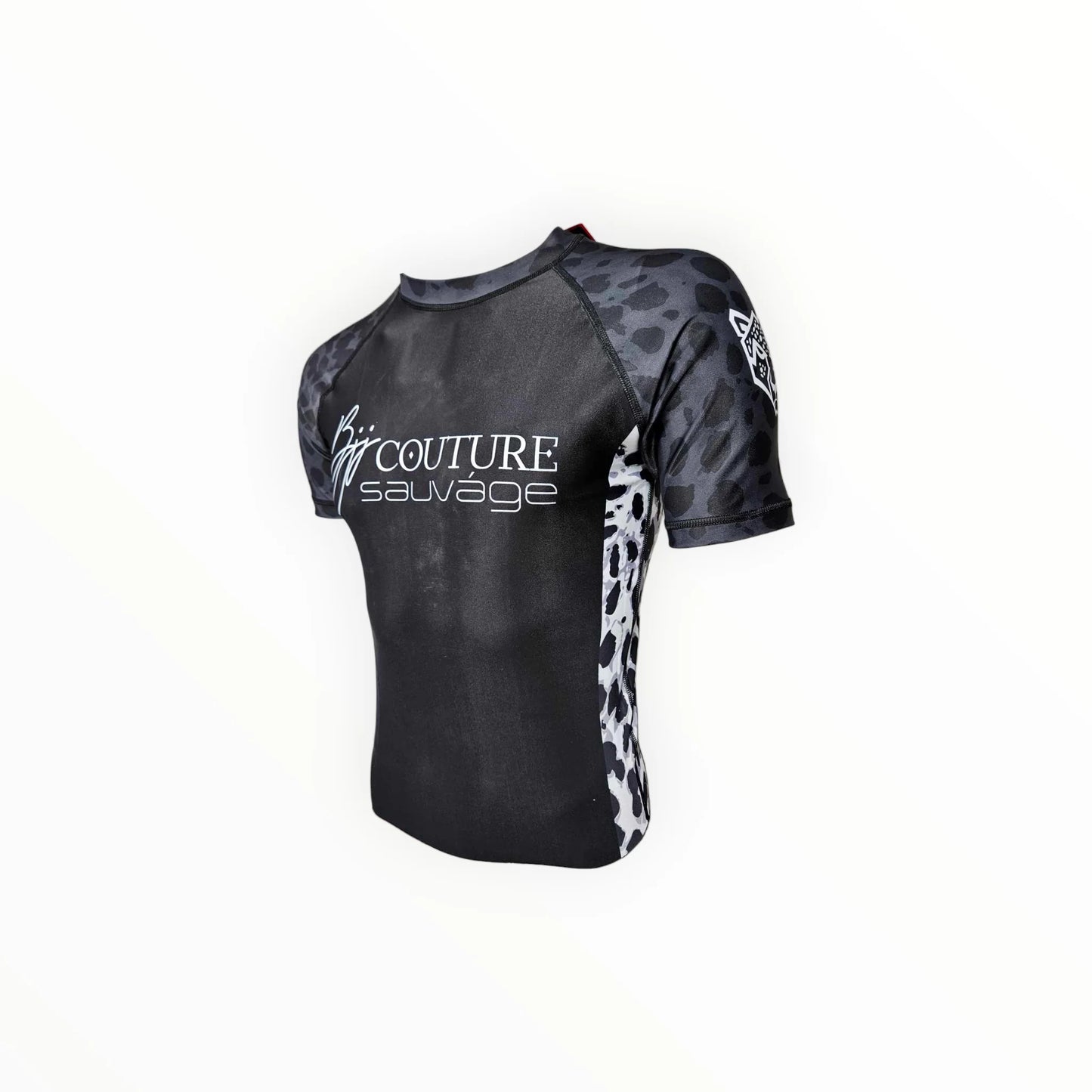Leopard Print Black & Grey Rashguard