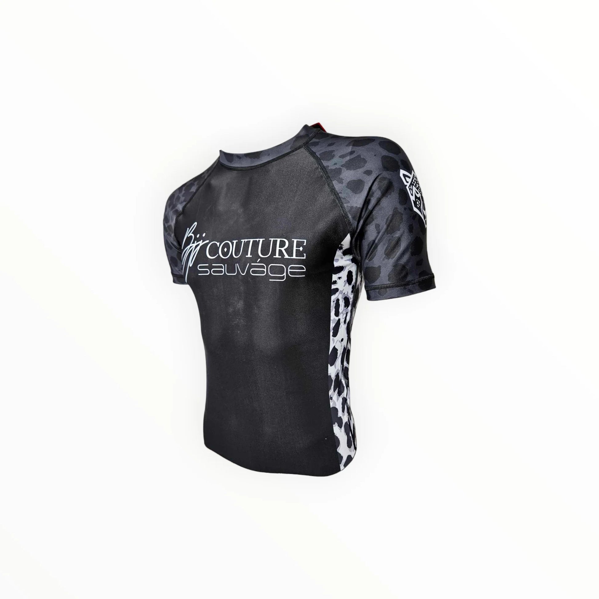 Leopard Print Black & Grey Rashguard
