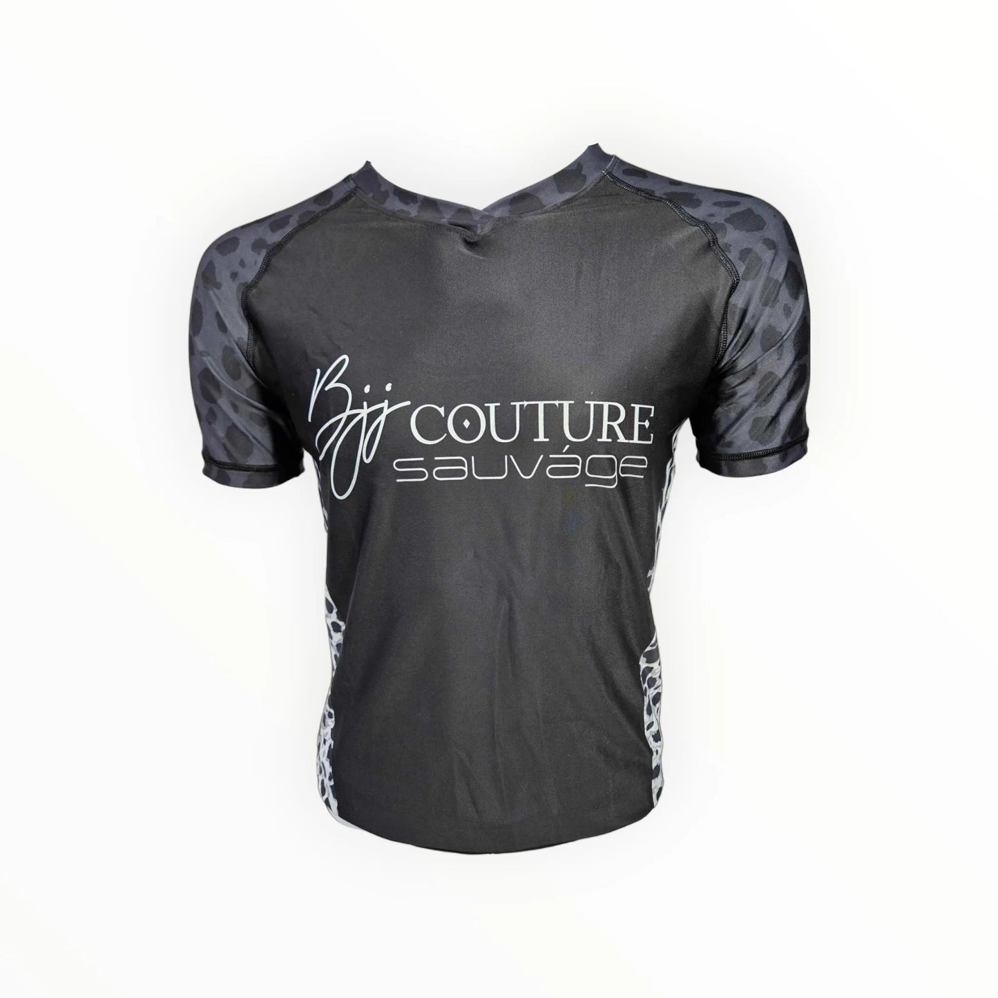 Leopard Print Black & Grey Rashguard