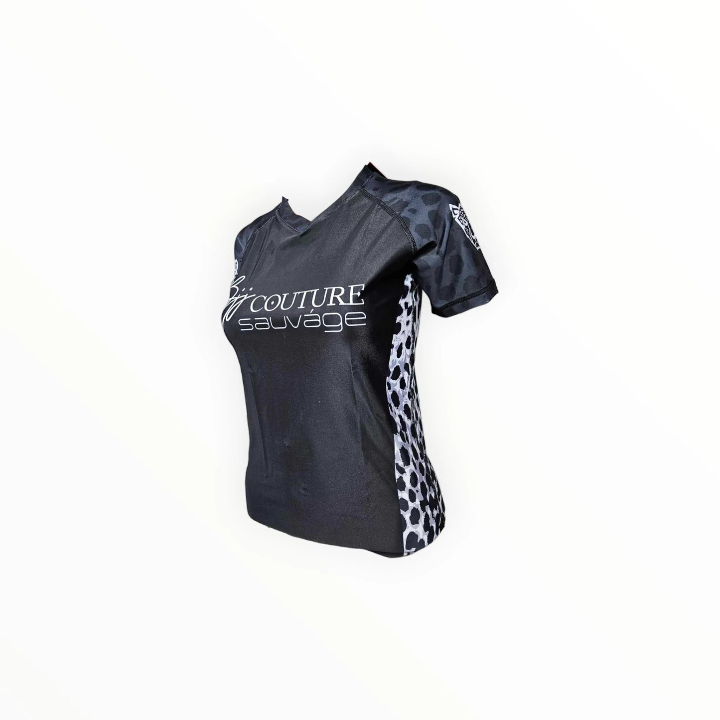 Leopard Print Black & Grey Rashguard
