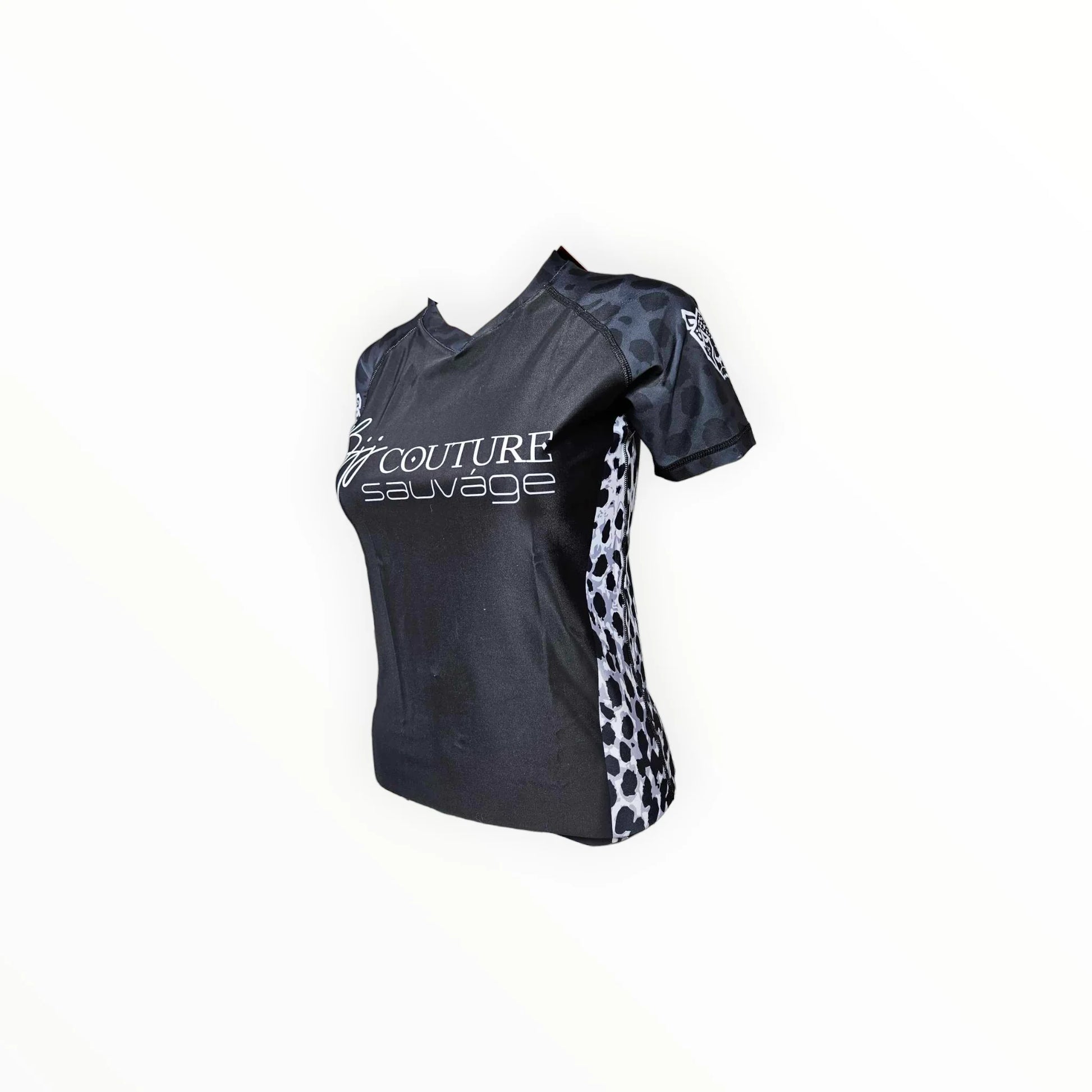 Leopard Print Black & Grey Rashguard
