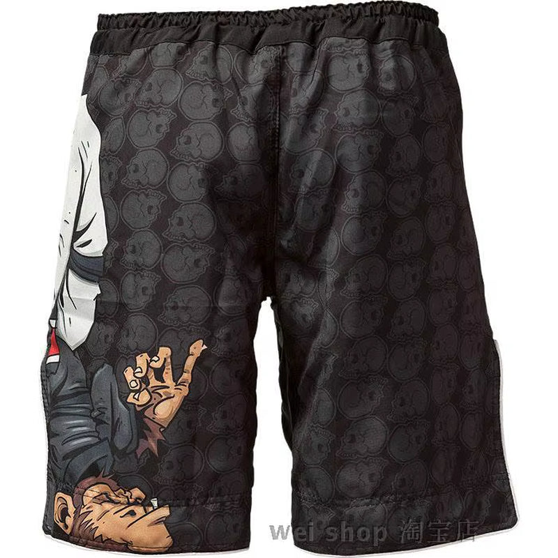 MMA Boxing Sports Fitness Monkey Personality Breathable Loose Large Size Shorts Thai Fist Pants Running Fights Cheap Mma Shorts