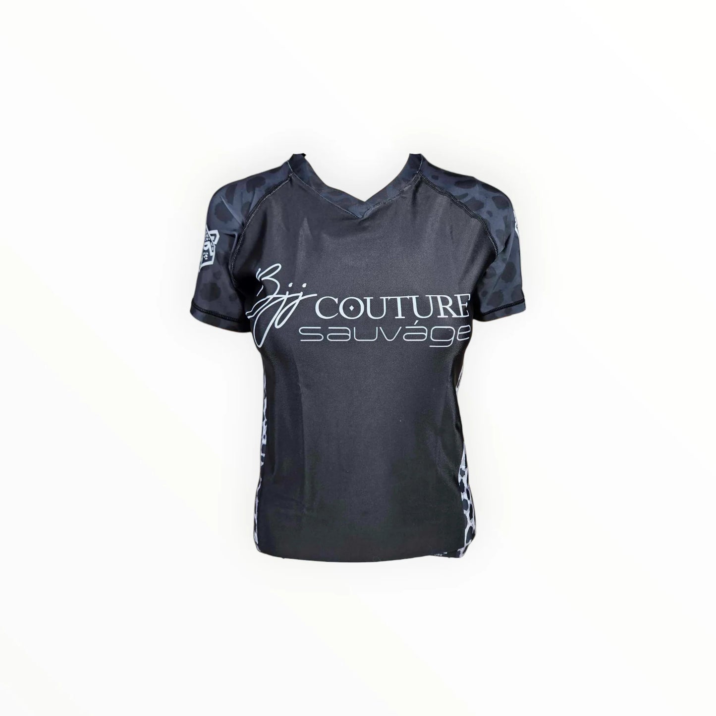 Leopard Print Black & Grey Rashguard