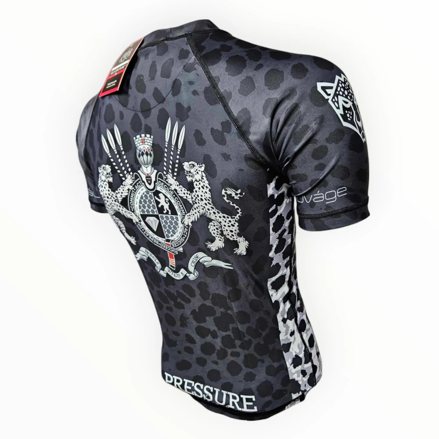 Leopard Print Black & Grey Rashguard
