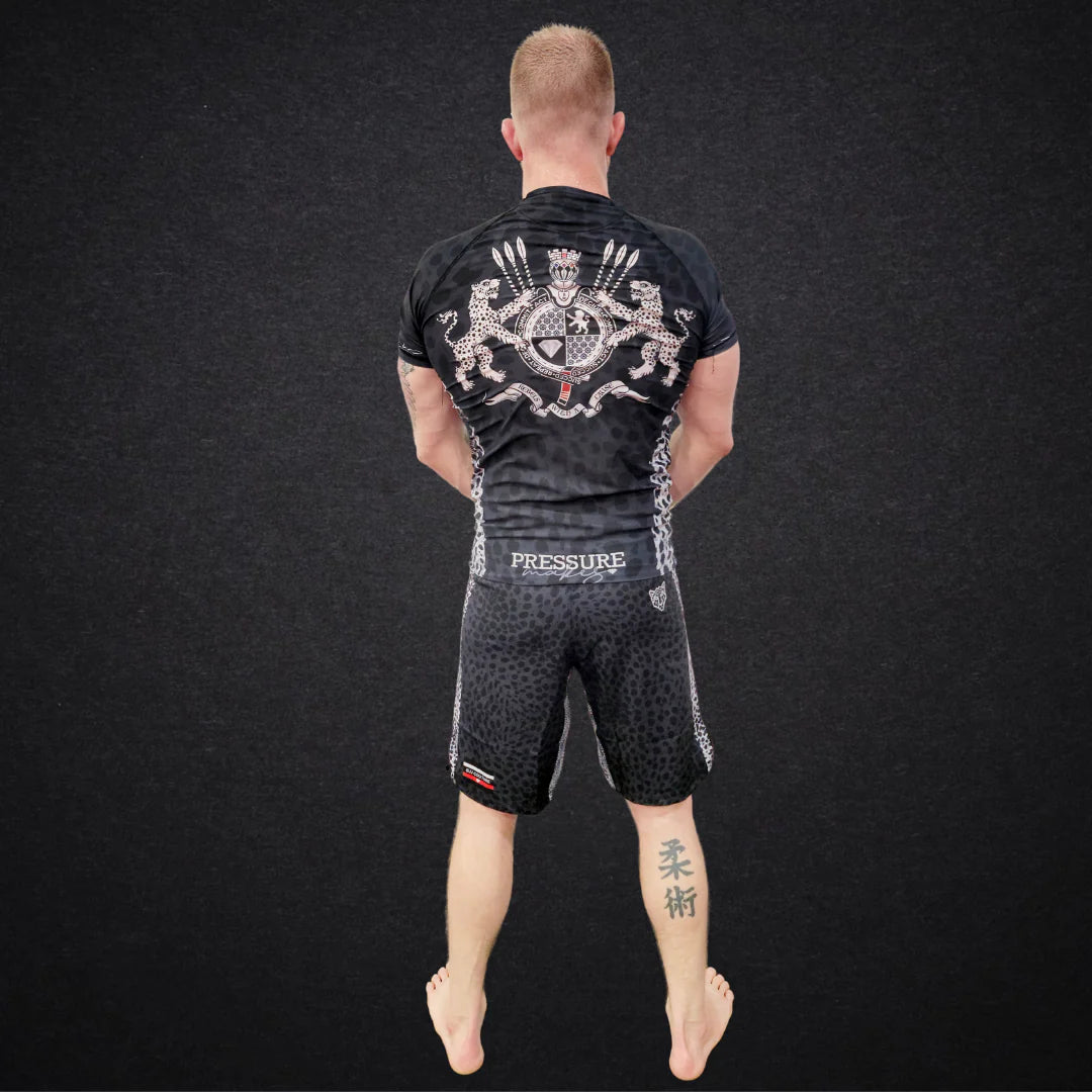 Leopard Print Black & Grey Rashguard