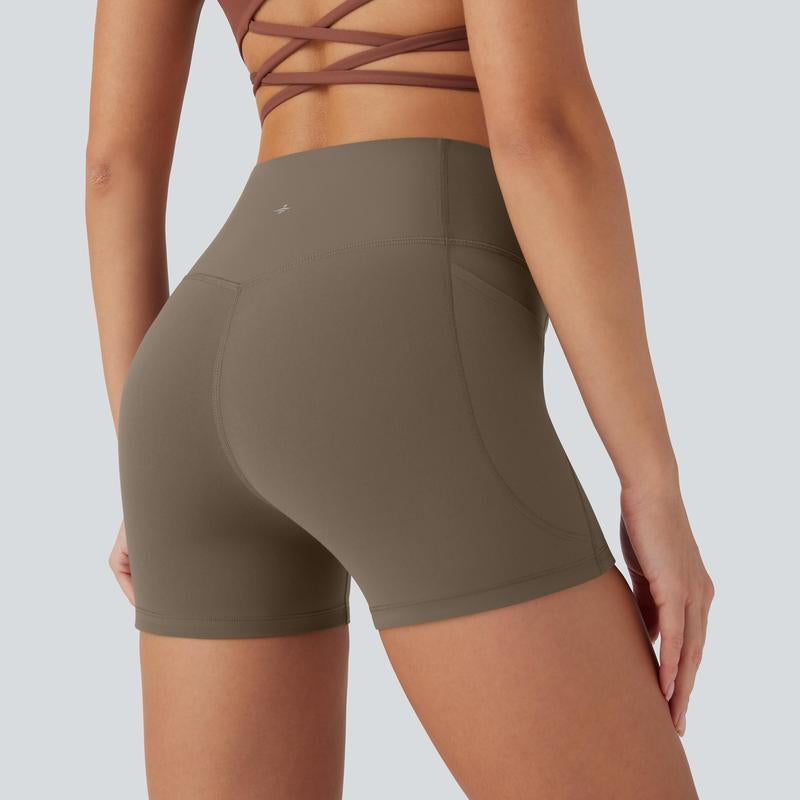 Halara Ultrasculpt Socinched High Waisted Tummy Control Side Pocket Shaping Training Biker Shorts 3'' #Dealsforyoudays