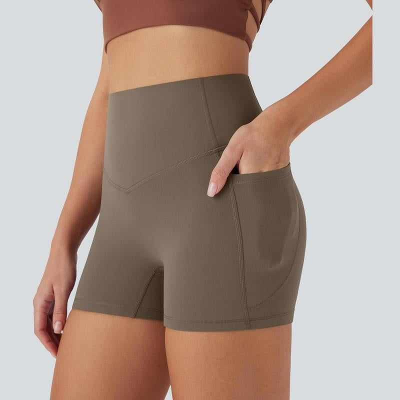 Halara Ultrasculpt Socinched High Waisted Tummy Control Side Pocket Shaping Training Biker Shorts 3'' #Dealsforyoudays