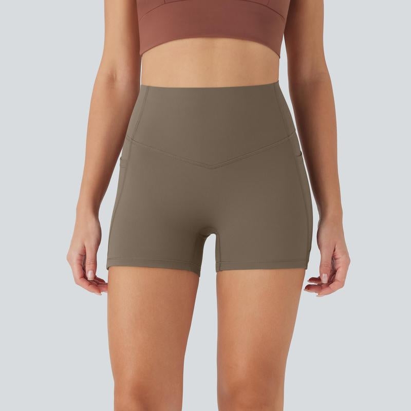Halara Ultrasculpt Socinched High Waisted Tummy Control Side Pocket Shaping Training Biker Shorts 3'' #Dealsforyoudays