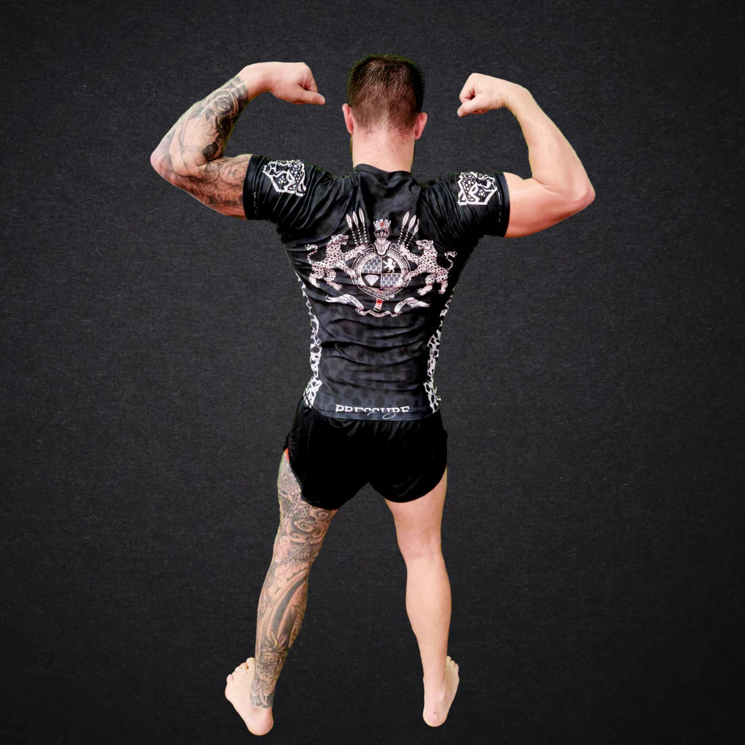 Leopard Print Black & Grey Rashguard