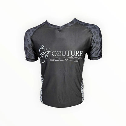 Leopard Print Black & Grey Rashguard