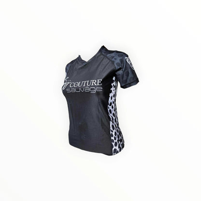 Leopard Print Black & Grey Rashguard