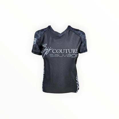 Leopard Print Black & Grey Rashguard