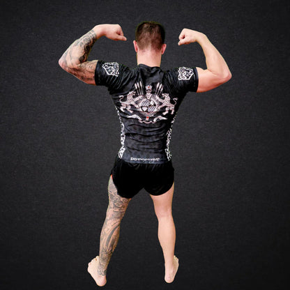 Leopard Print Black & Grey Rashguard